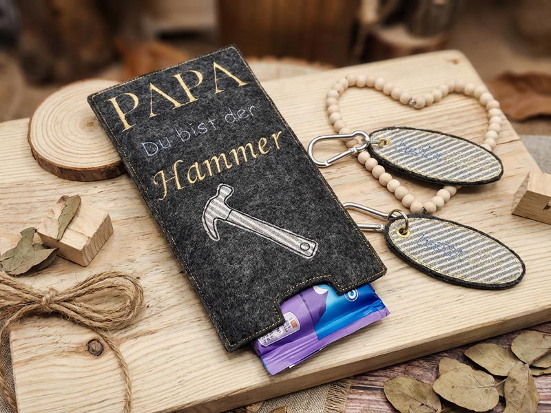 Papa Du bist der Hammer Spruch Vatertag -  Stickdatei